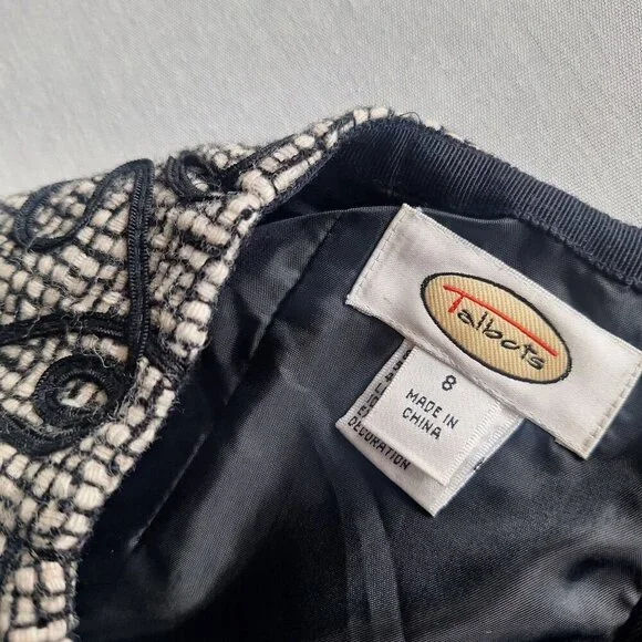 💙 Talbots Floral Embroidered Wool Pencil Skirt Size 8 Fall Warm Classy Preppy - Picture 5 of 8